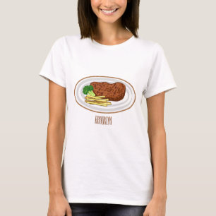 Steak Cartoon Illustration T-Shirt