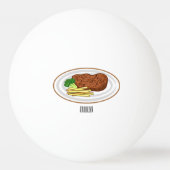 Steak Cartoon Illustration Tischtennisball (Rückseite)