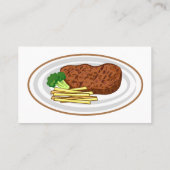 Steak Cartoon Illustration Visitenkarte (Rückseite)