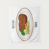 Steak Cartoon Illustration Wandteppich (Vorderseite)