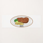 Steak Cartoon Illustration Yogamatte (Rückseite (Horizontal))