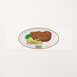 Steak Cartoon Illustration Yogamatte