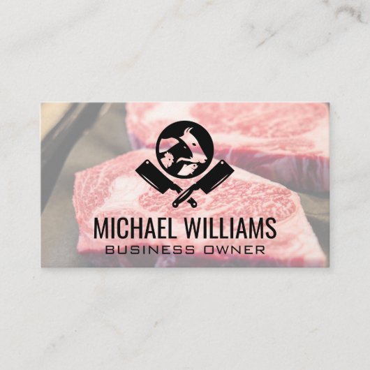 Steak Cuts | Butcher-Messer-Logo Visitenkarte (Vorderseite)
