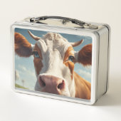 Steak Dinner und Kuh Metall Brotdose (Rückseite)