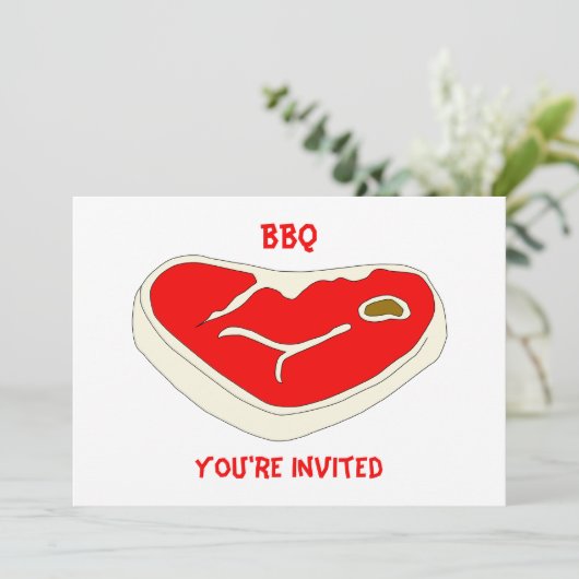 Steak-Einladungsvorlage Einladung (Stehend Vorderseite)