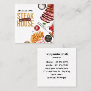 Steak Food Business Card Quadratische Visitenkarte