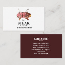 Steak Food Watercolor Business Card Visitenkarte