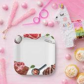 Steak Food Watercolor Pappteller (Party)