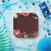 Steak Food Watercolor Pappteller (Party)