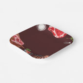 Steak Food Watercolor Pappteller (Gewinkelt)