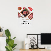 Steak Food Watercolor Poster (Heimbüro)