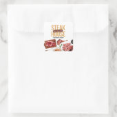 Steak Food Watercolor Quadratischer Aufkleber (Tasche)