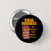 Steak-Garstufen-Tabelle Leitfaden BBQ Fleisch Chef Button (Vorne & Hinten)
