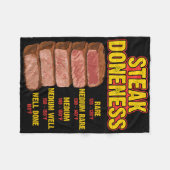 Steak-Garstufen-Tabelle Leitfaden BBQ Fleisch Chef Fleecedecke (Vorderseite (Horizontal))