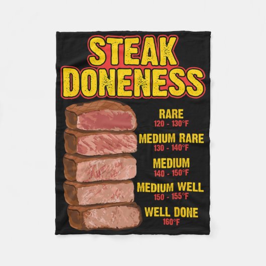 Steak-Garstufen-Tabelle Leitfaden BBQ Fleisch Chef Fleecedecke (Vorderseite)