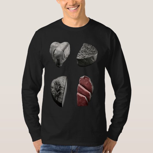 Steak  Grilling Father Grayscale Griller Steak T-Shirt (Vorderseite)
