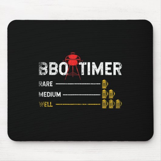 Steak Grilling Funny Grillen Koch Bieralkohol gera Mousepad (Vorne)