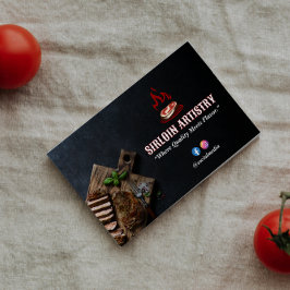 Steak House Business | Minimalistischer dunkler St Visitenkarte