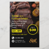 Steak House, Steak Resto, Restaurant Flyer (Vorne)