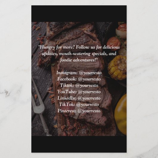 Steak House, Steak Resto, Restaurant Flyer (Hinten)