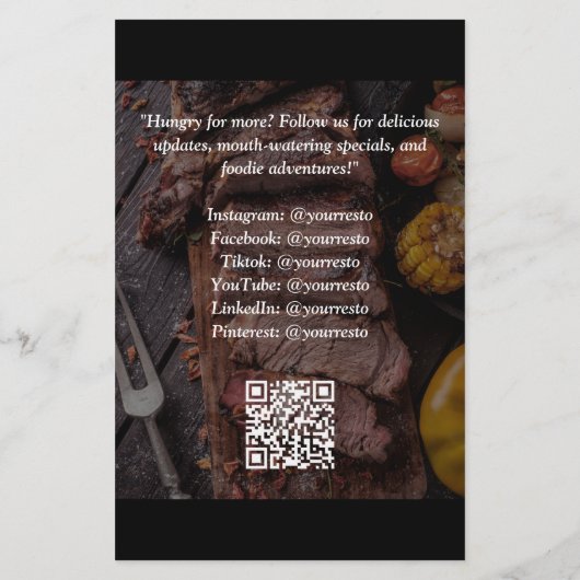 Steak House, Steak Resto, Restaurant Flyer (Hinten)