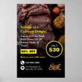 Steak House, Steak Resto, Restaurant Flyer Poster (Vorne)