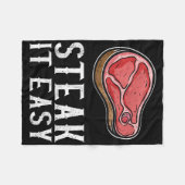 Steak It Easy Funny Grillen Barbecue Meat Smoker P Fleecedecke (Vorderseite (Horizontal))