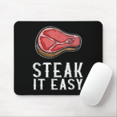 Steak It Easy Funny Grillen Barbecue Meat Smoker P Mousepad (Mit Mouse)