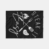 Steak It Easy Funny Grillen Grilling Väter Day Mem Fleecedecke (Vorderseite (Horizontal))