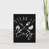 Steak It Easy Funny Grillen Grilling Väter Day Mem Karte (Vorderseite)