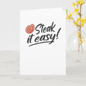 Steak It Easy Grill BBQ Funny Griller Gifts Karte (Gelbe Blume)
