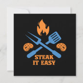 Steak It Easy GRILLEN Barbecue Grill Grill Koch Gi Einladung (Vorderseite)