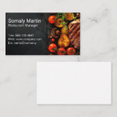 Steak Kartoffeln Tomaten Pilze Visitenkarte (Vorne/Hinten)