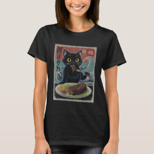 Steak Katze Kätzchen Japanisch T-Shirt