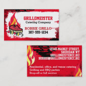 Steak Kebab Flammen Grillen GRILLEN Koch Catering Telefonnummerkarte (Vorne/Hinten)