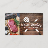 Steak Kräuter und Gewürze | Holz Visitenkarte (Vorderseite)