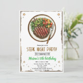 Steak Night BBQ-Party Einladung (Stehend Vorderseite)