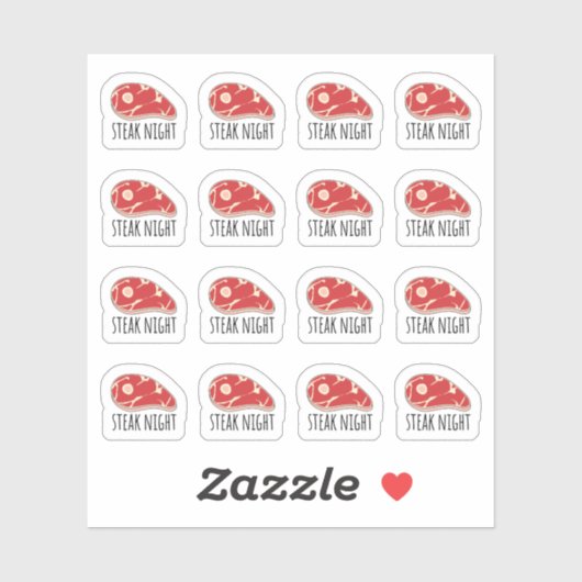 Steak Night Dinner Cooking Menü Bujo Planer Aufkleber (Blatt)