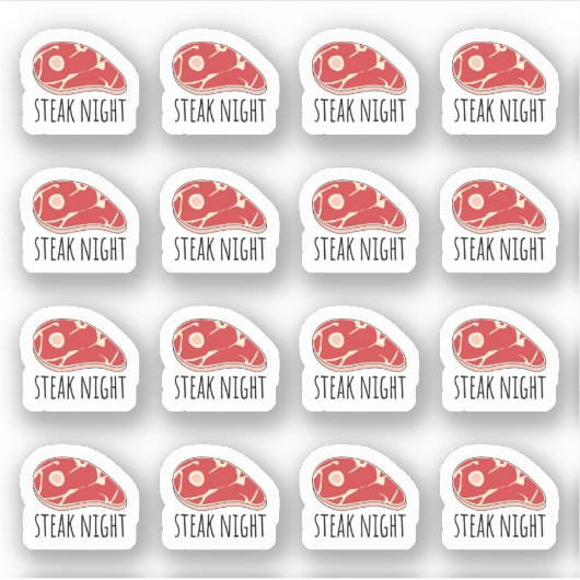 Steak Night Dinner Cooking Menü Bujo Planer Aufkleber (Vorderseite)