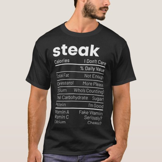 Steak Nutrition Facts Meat Lover Nutrition Fakten T-Shirt (Vorderseite)