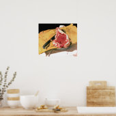 Steak Painting - Vintage Kunst von Felix Vallotton Poster (Küche)