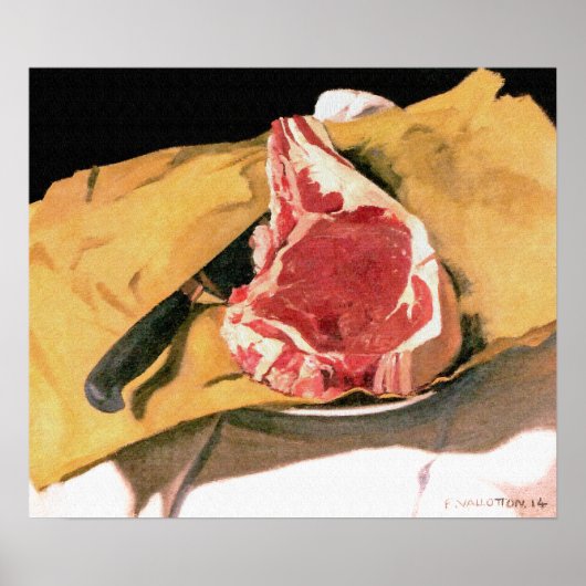 Steak Painting - Vintage Kunst von Felix Vallotton Poster (Vorne)