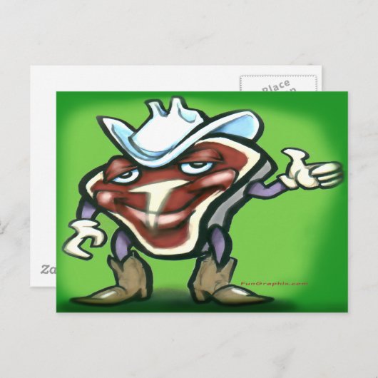 Steak Postkarte (Vorne/Hinten)