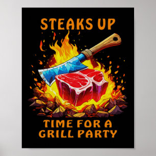 Steak-Rbarbecue-Party Lustige Sprüche Für Männer U Poster