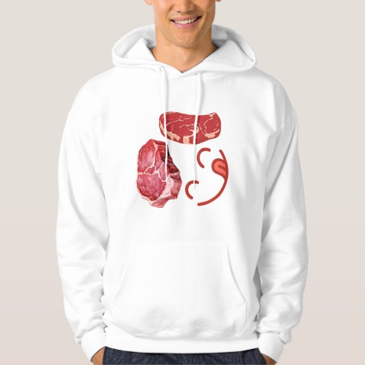 Steak Smiley Face Design for Meat Lovers | BBQ Gri Hoodie (Vorderseite)