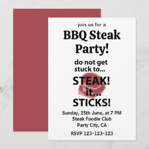 Steak Sticks Lustige Steak BBQ-Party Einladung