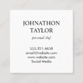 Steak und Eierschalen Quadratische Visitenkarte (Rückseite)