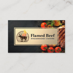 Steakhouse-Logo Kochzutaten Kulinarisch Visitenkarte