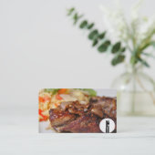 Steakhouse Restaurant Visitenkarte (Stehend Vorderseite)