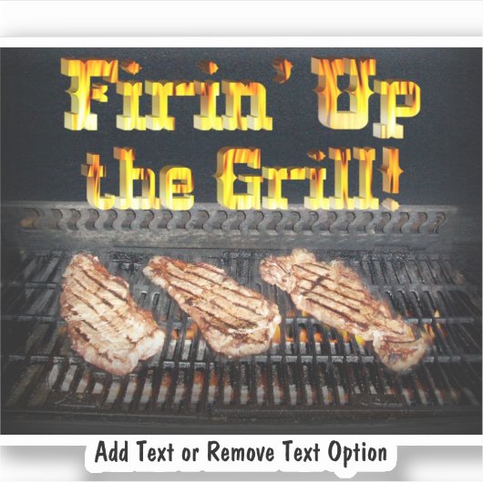 Steaks am Grill Aufkleber (Vorderseite)